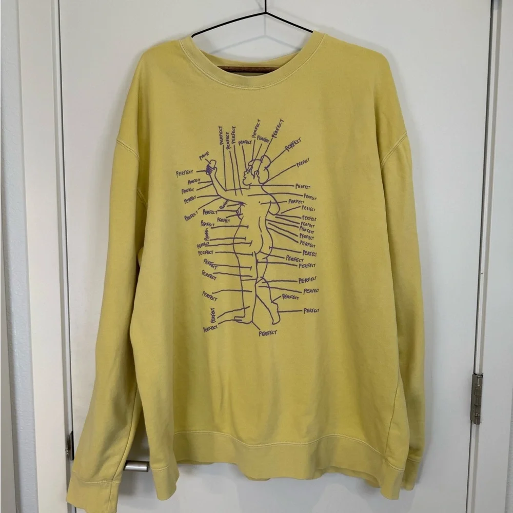 Porous Walker ‘Perfect’ Sweatshirt Yellow Graphic Men's Sweater - Picture 2 of 7